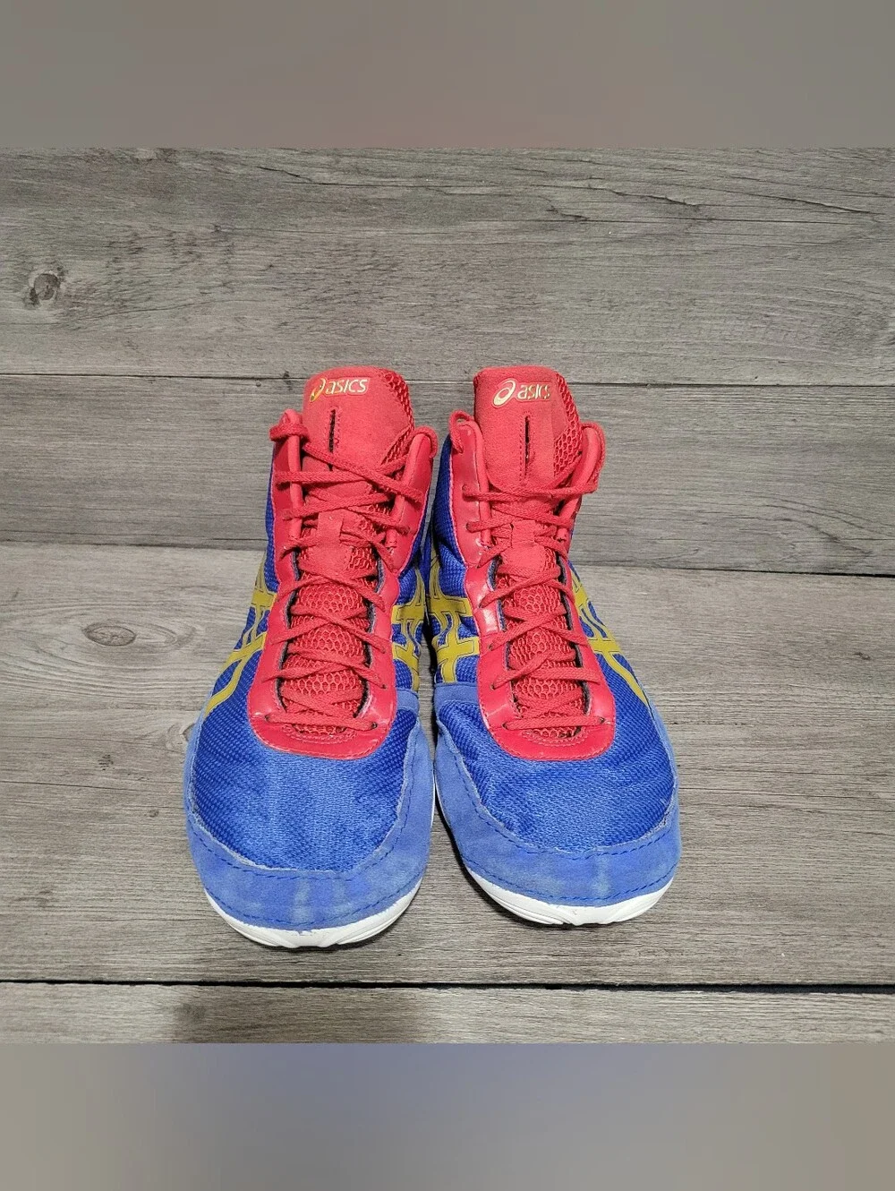ASICS JB Elite V2.0 Mens Size 12 Wrestling Shoes blue red gold Jordan Burroughs